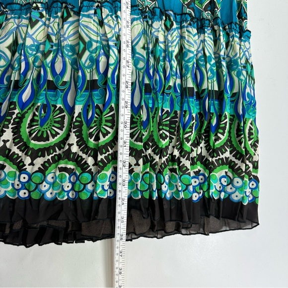 NWOT Bohemian Green and Blue Patterned Skirt - Picture 7 of 7